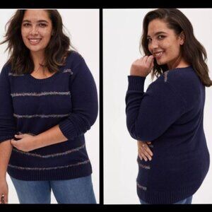 Torrid Tinsel Stripe Christmas Sweater 3X